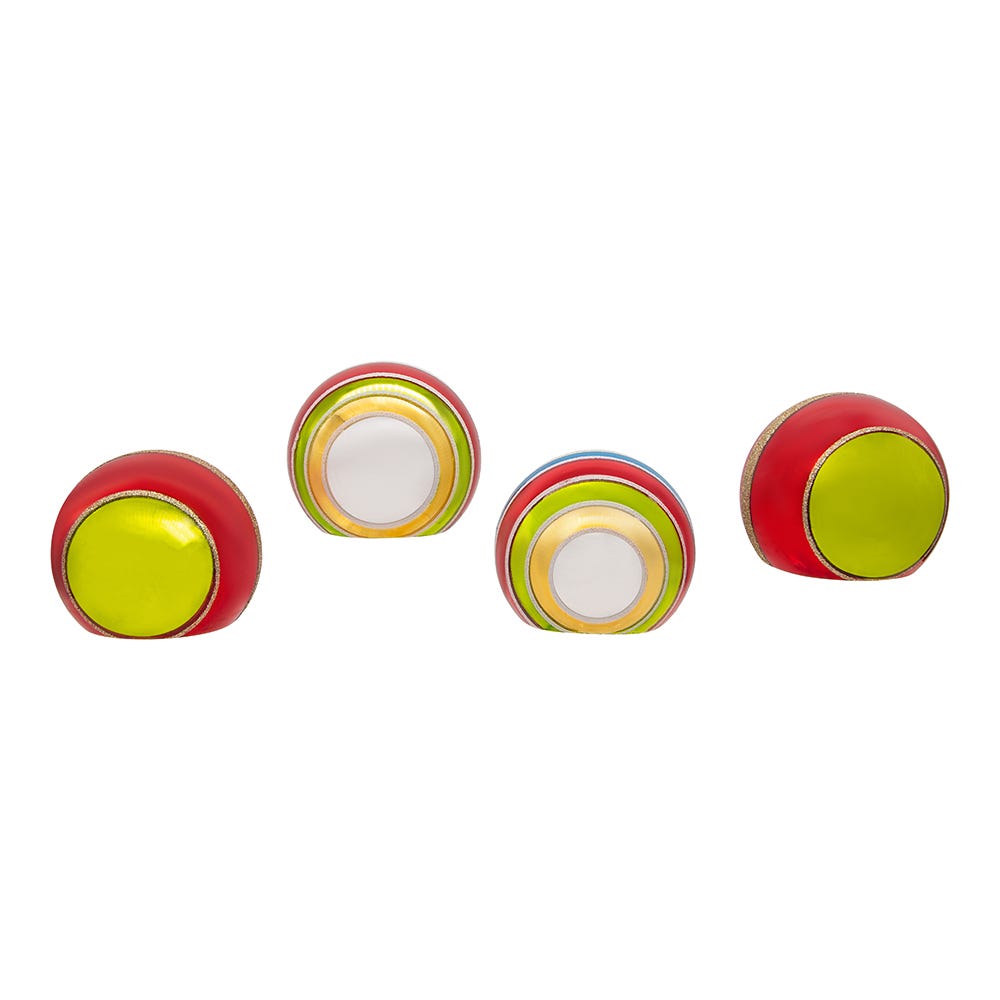 Kurt Adler 75MM Early Years Glass Ornaments, 4 Piece Set